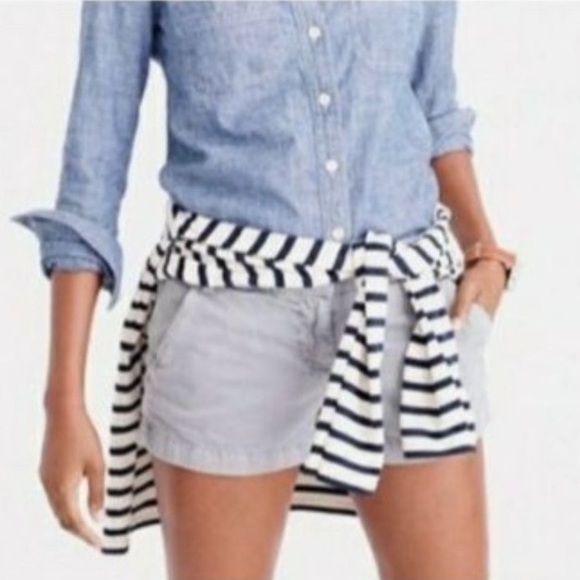 J.Crew pale blue “powdered oxford” short in cotton, NEW NWT Size 10, “City Fit” - Picture 4 of 8